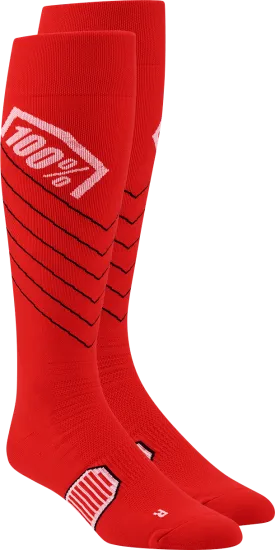 100% Hi-Side Performance Socks - Red - Large/XL 20054-00008