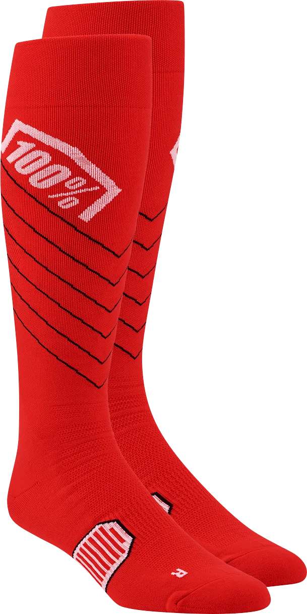 100% Hi-Side Performance Socks - Red - Large/XL 20054-00008
