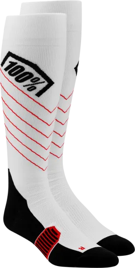 100% Hi-Side Performance Socks - White - Large/XL 20054-00006