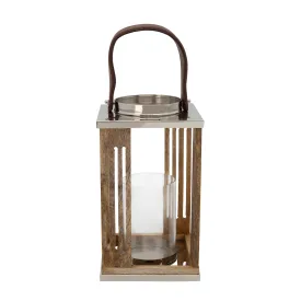 12" Wooden Hurricane Holder, Natural