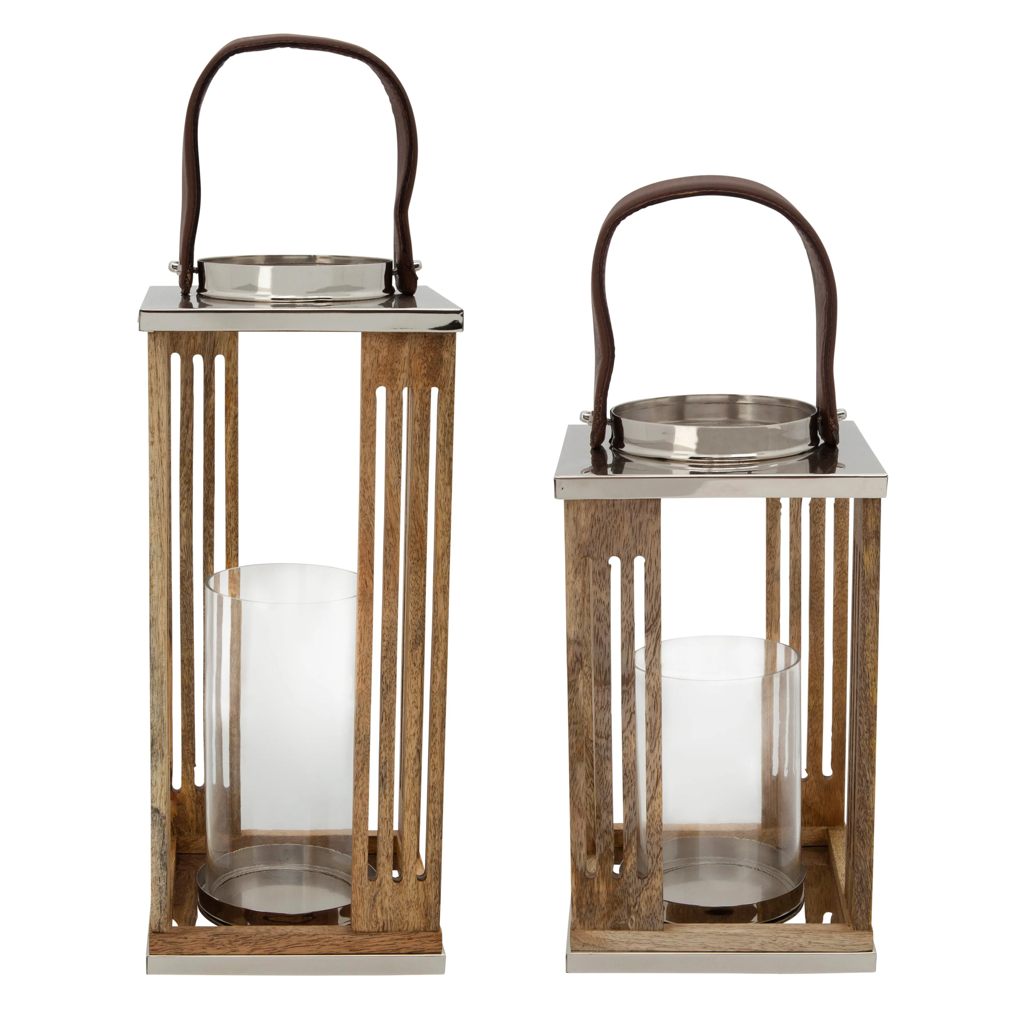 12" Wooden Hurricane Holder, Natural