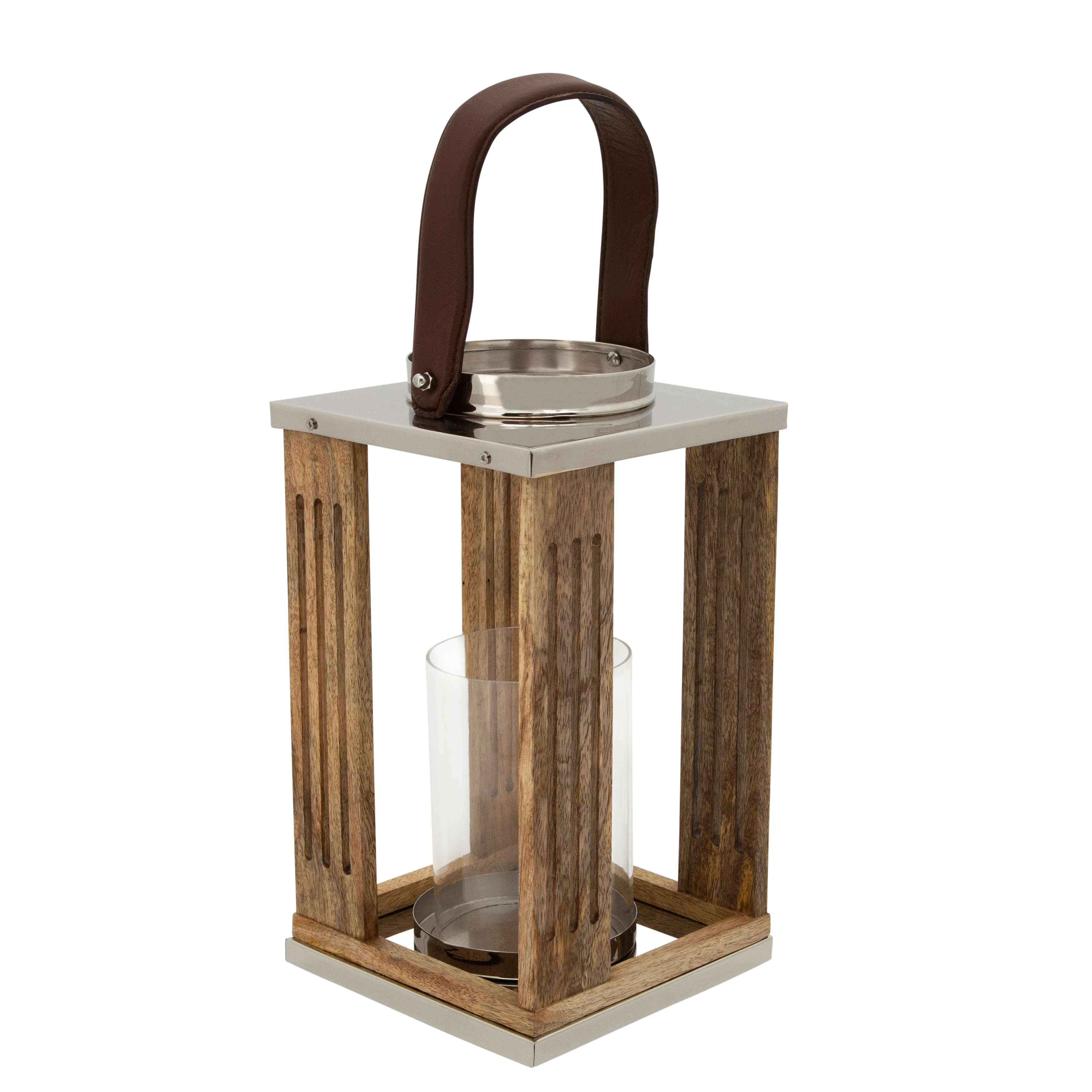12" Wooden Hurricane Holder, Natural