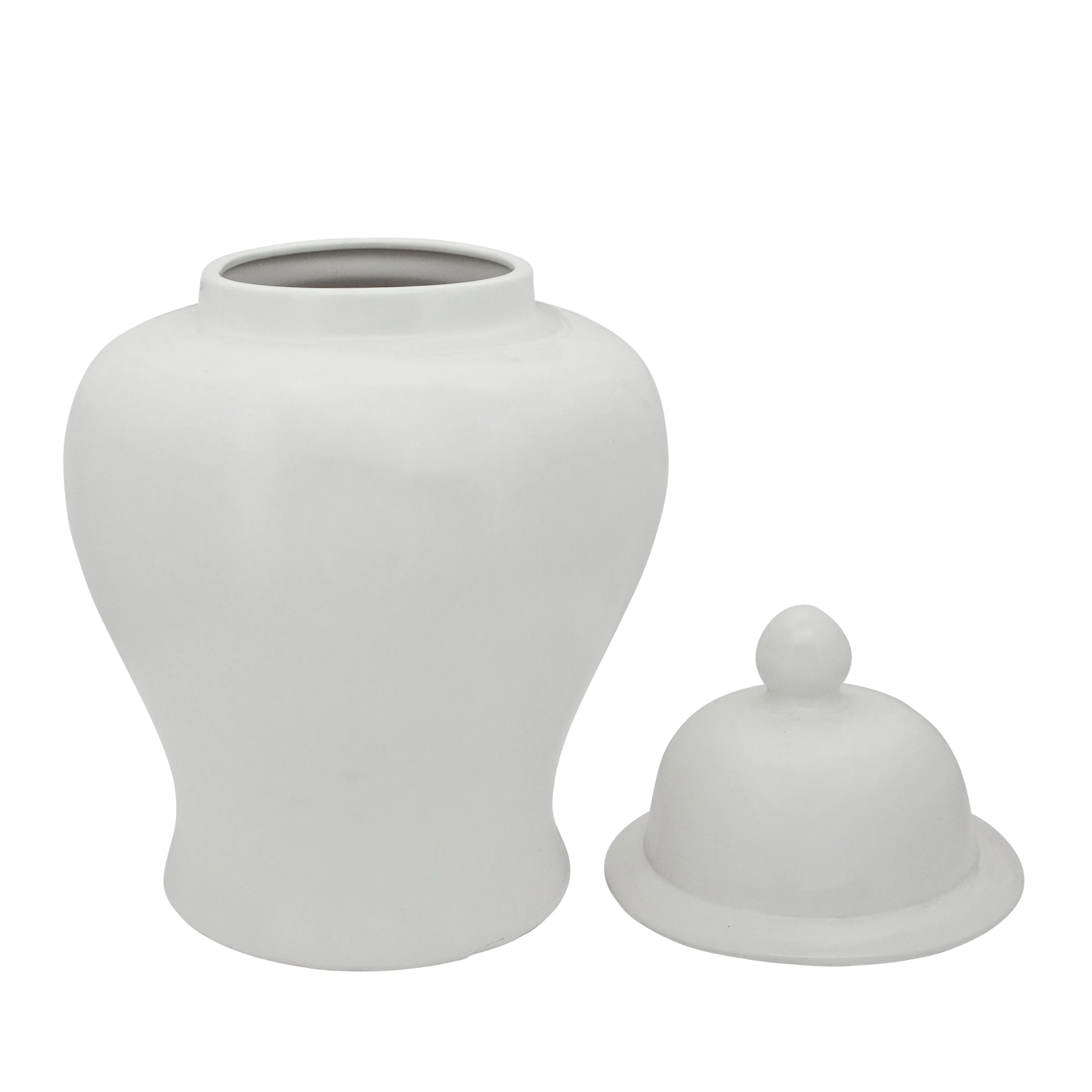 28"H Temple Jar, Matte White
