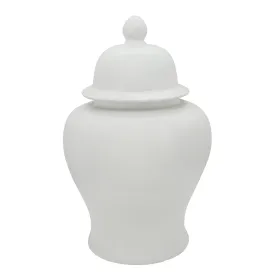 28"H Temple Jar, Matte White