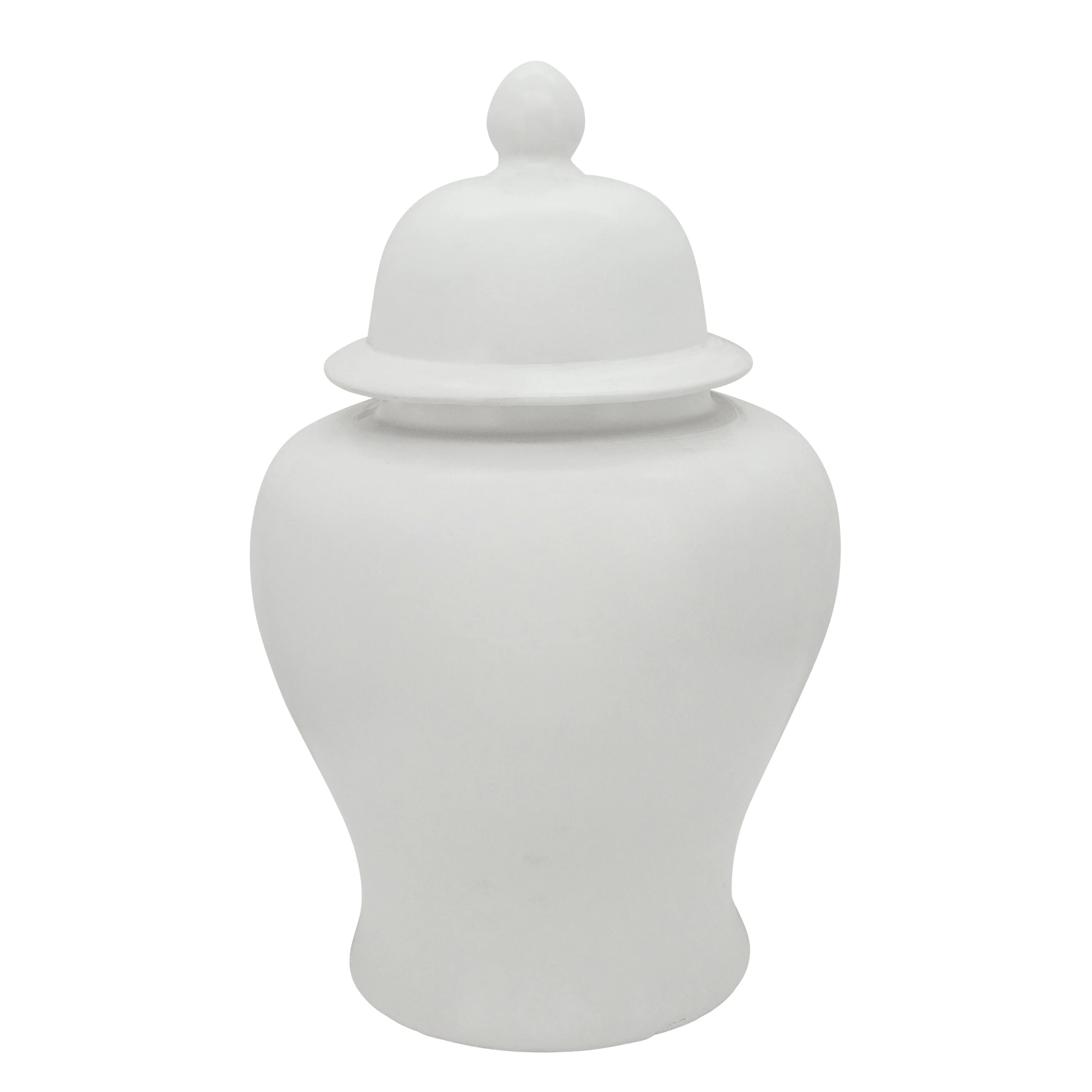 28"H Temple Jar, Matte White