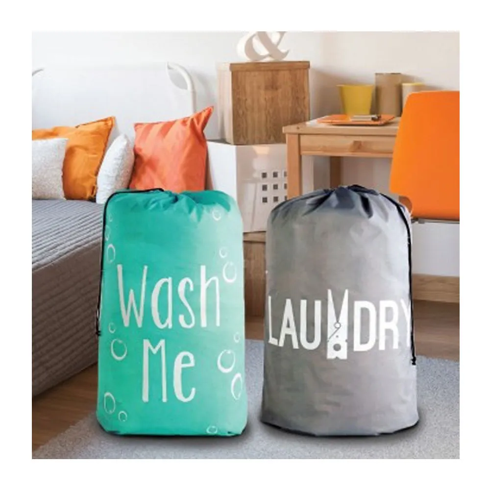 4 Pc Nylon Laundry Bags Heavy Duty Jumbo Size Wash Clothes College Gym 22"x36"