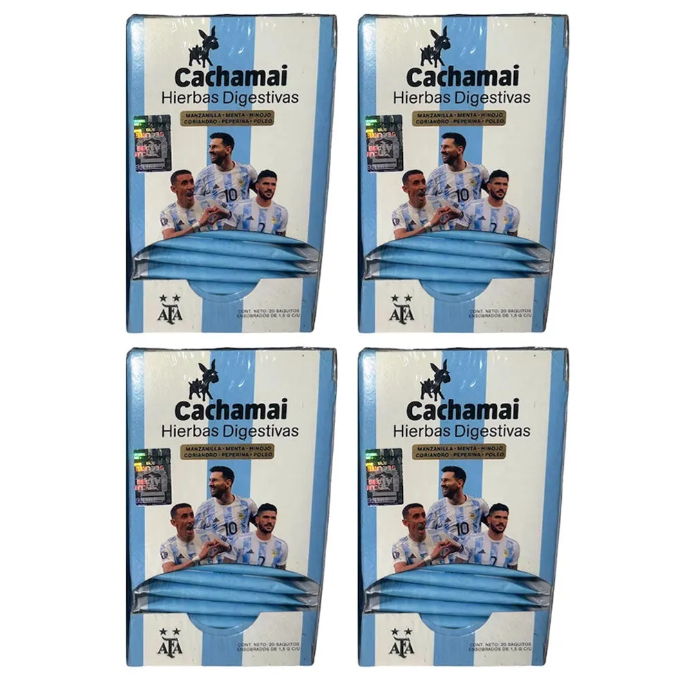 4 Pk Argentina Cachamai Te Hierbas Digestivas Mundial Herbal Tea World Cup 80ct