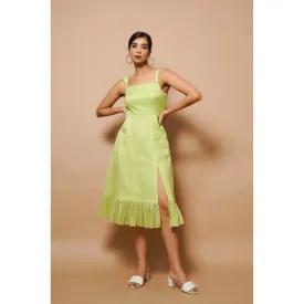 AHI Clothing Chanderi Lurex Green Midi Dress