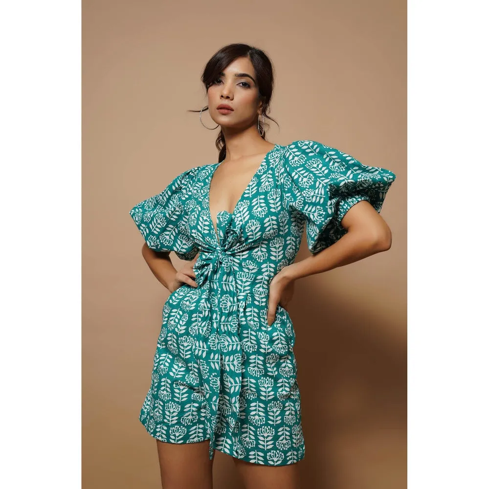 AHI Clothing Teal Cotton Summer Playsuit