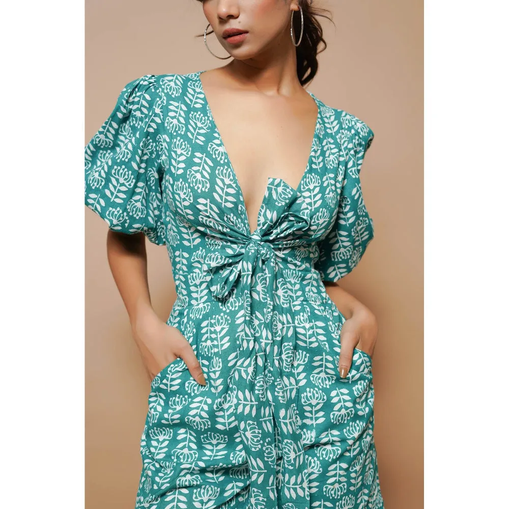 AHI Clothing Teal Cotton Summer Playsuit