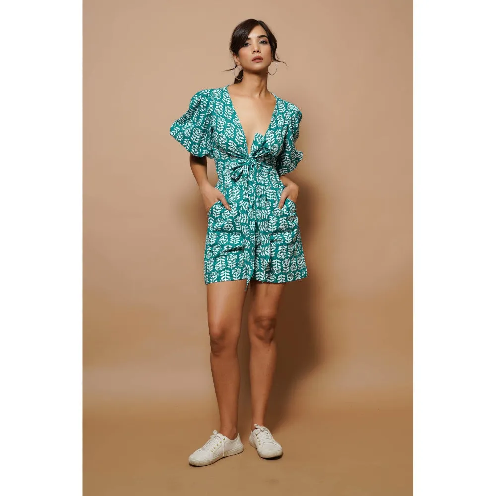AHI Clothing Teal Cotton Summer Playsuit