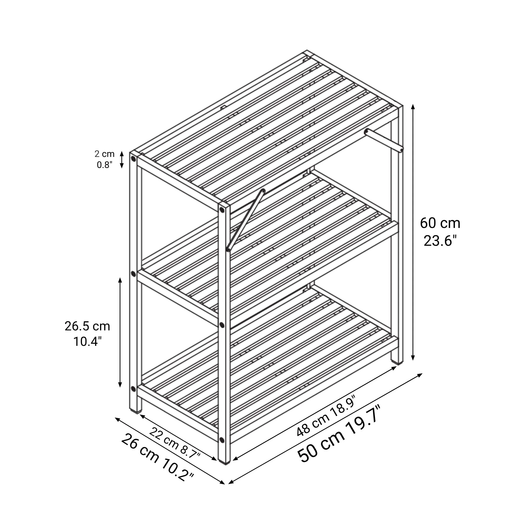 Bamboo Multi Purpose Rack 3 Tiers