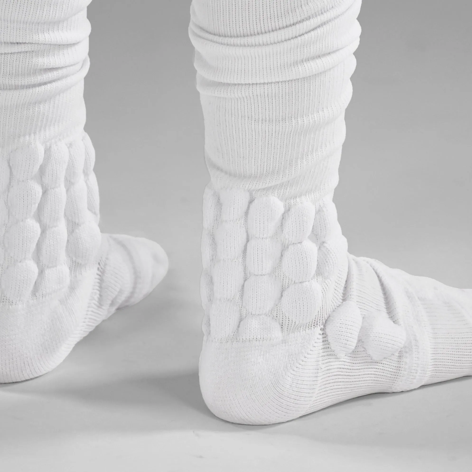 Basic White Football Padded Long Kids Socks