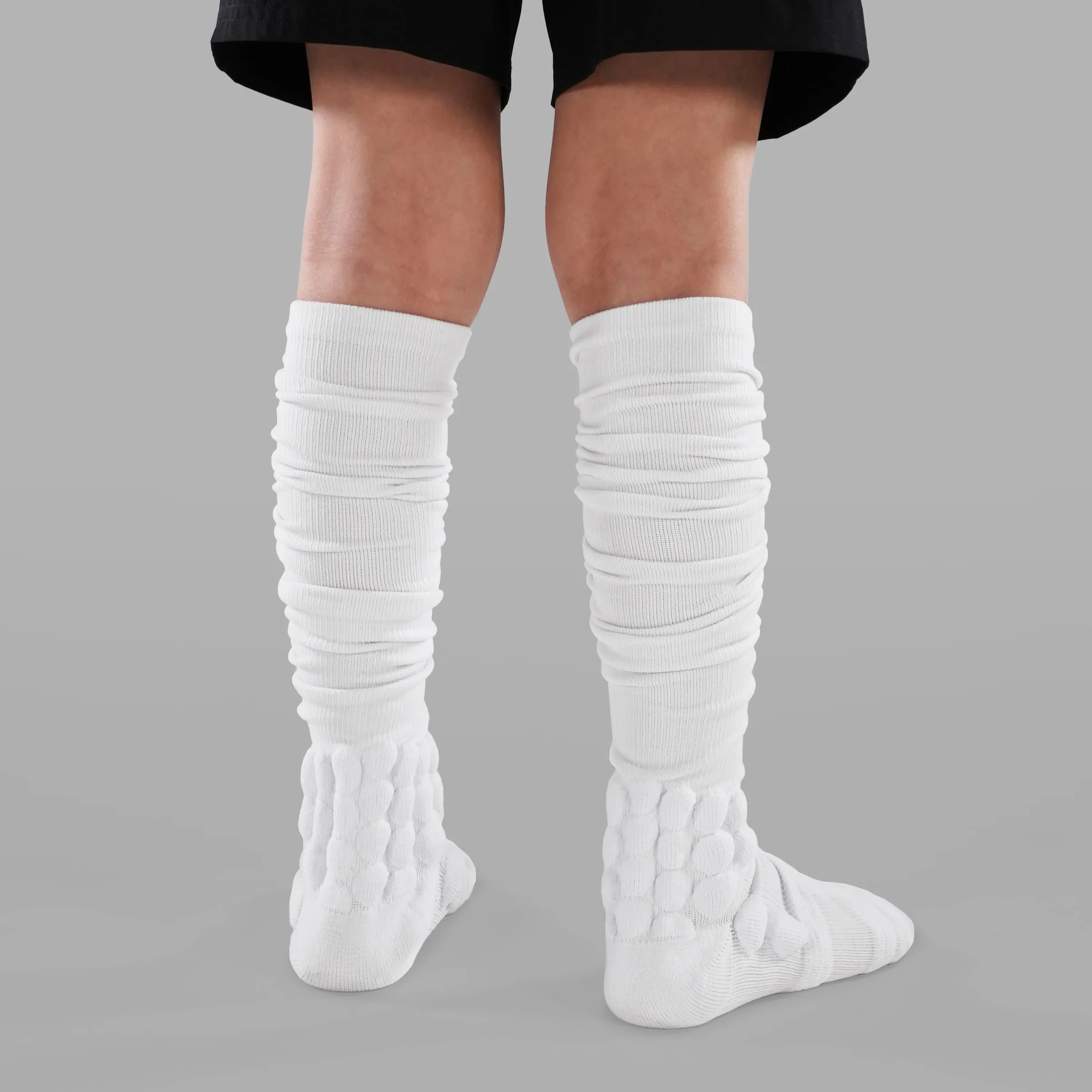 Basic White Football Padded Long Kids Socks