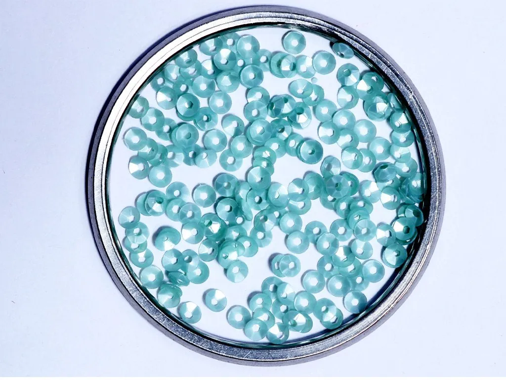 Blue Center Hole Bowl Plastic Sequins- 4 mm