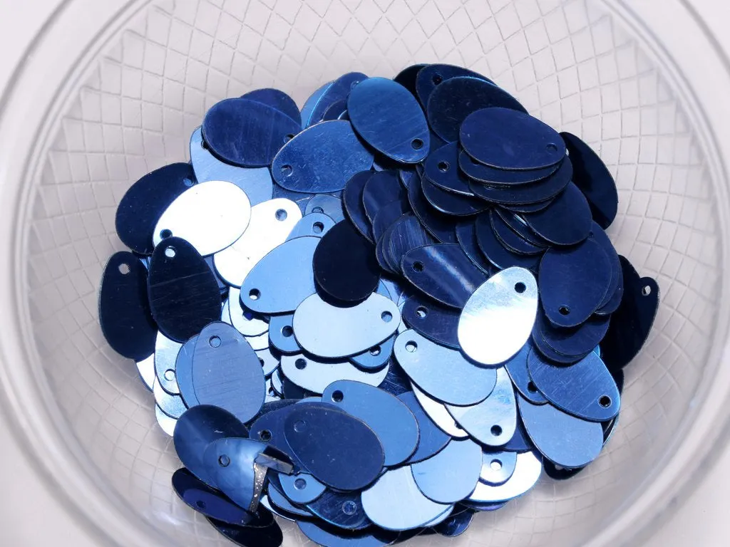 Blue One Hole Drop Plastic Sequins