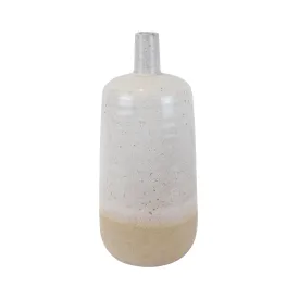 Ceramic 13", Speckled Vase, Beige