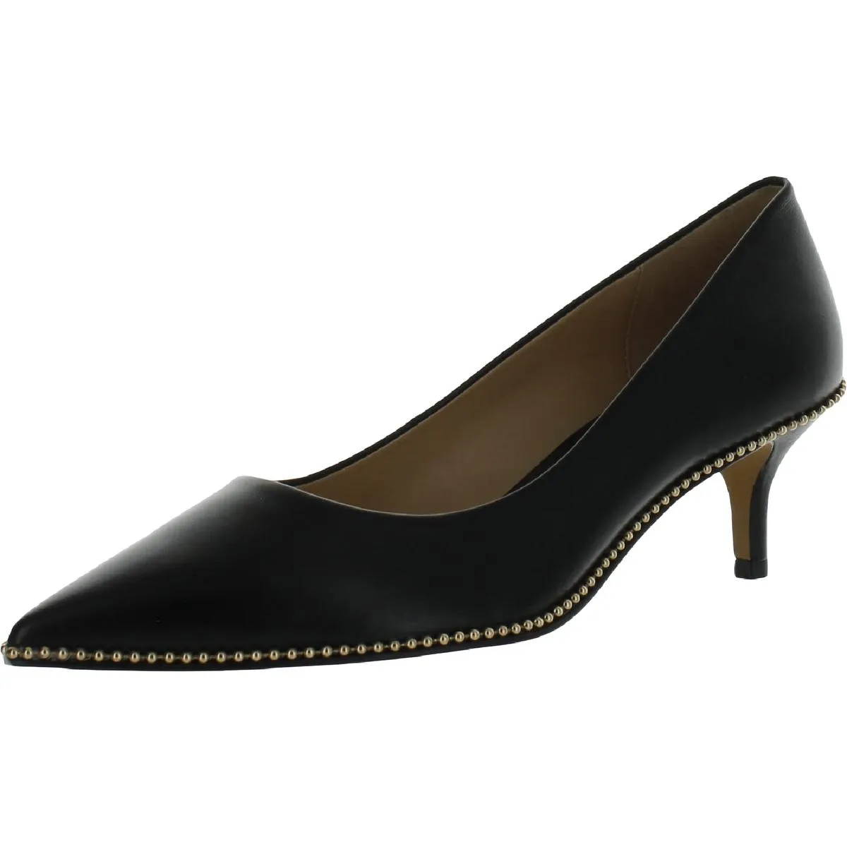 Coach Womens Jackie Leather Leather Pointed Toe Kitten Heels