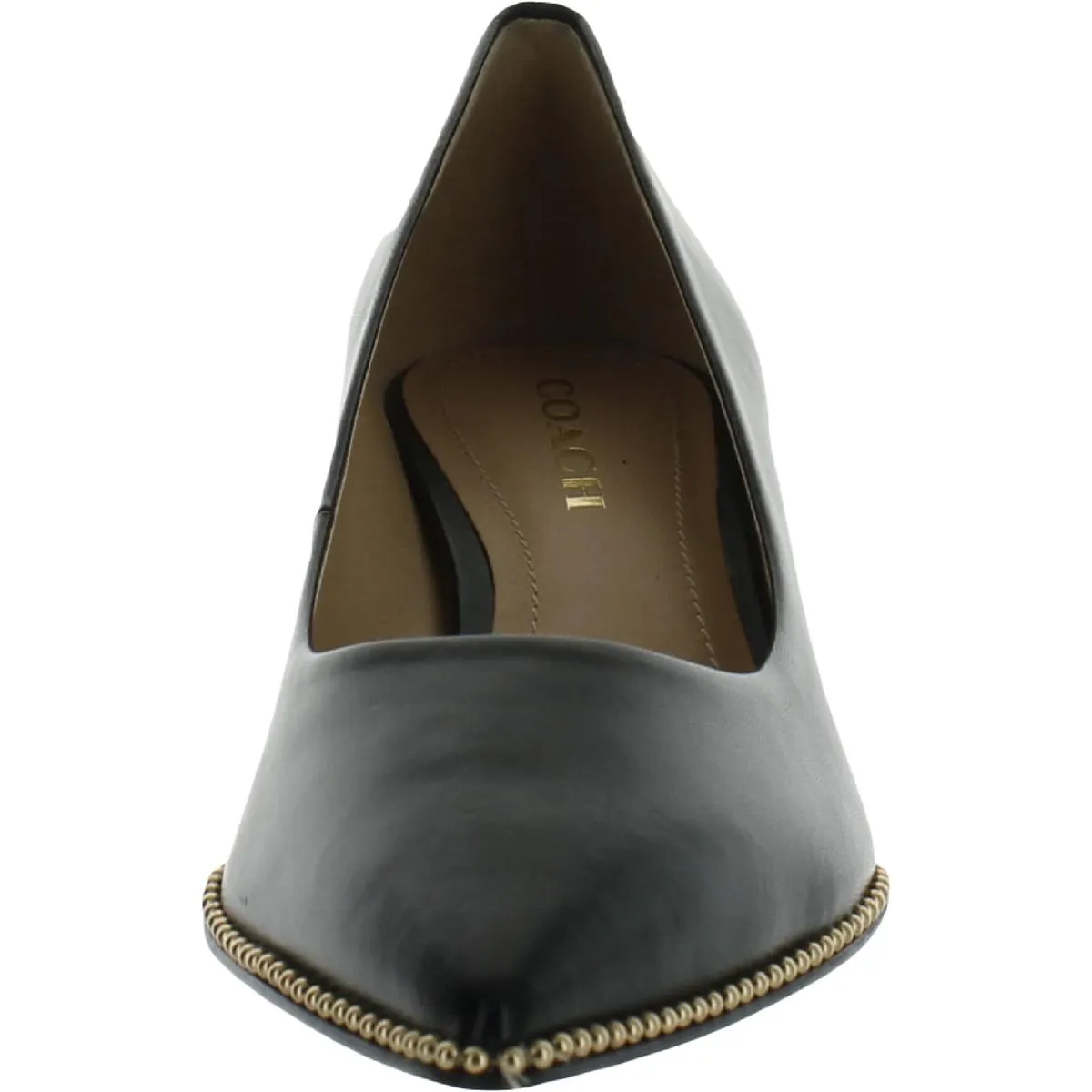 Coach Womens Jackie Leather Leather Pointed Toe Kitten Heels