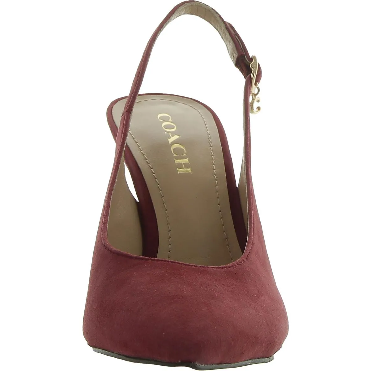 Coach Womens Sutton Suede Suede Pointed Toe Slingback Heels