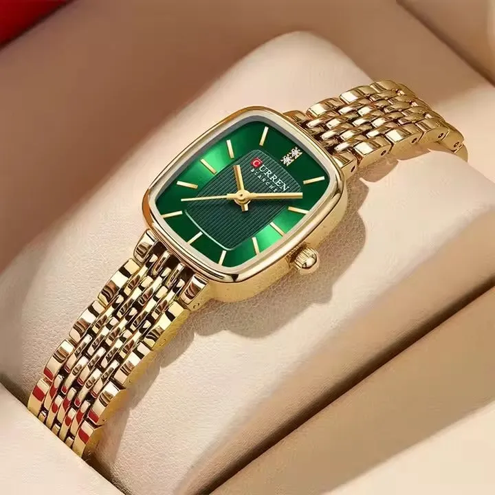 CURREN Original Brand Stainless Steel Band Wrist Watch For Women With Brand (Box & Bag)-9093