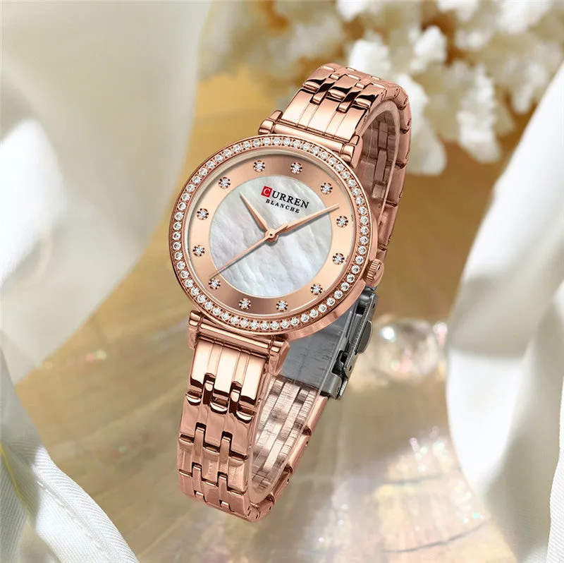 CURREN Original Brand Stainless Steel Wrist Watch For Women With Brand (Box & Bag)-9087