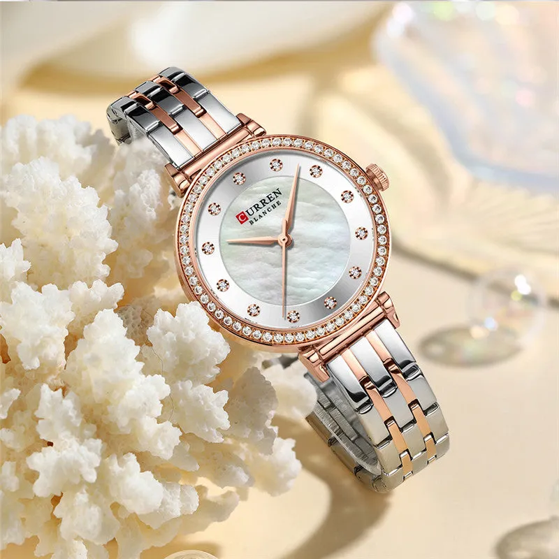 CURREN Original Brand Stainless Steel Wrist Watch For Women With Brand (Box & Bag)-9087