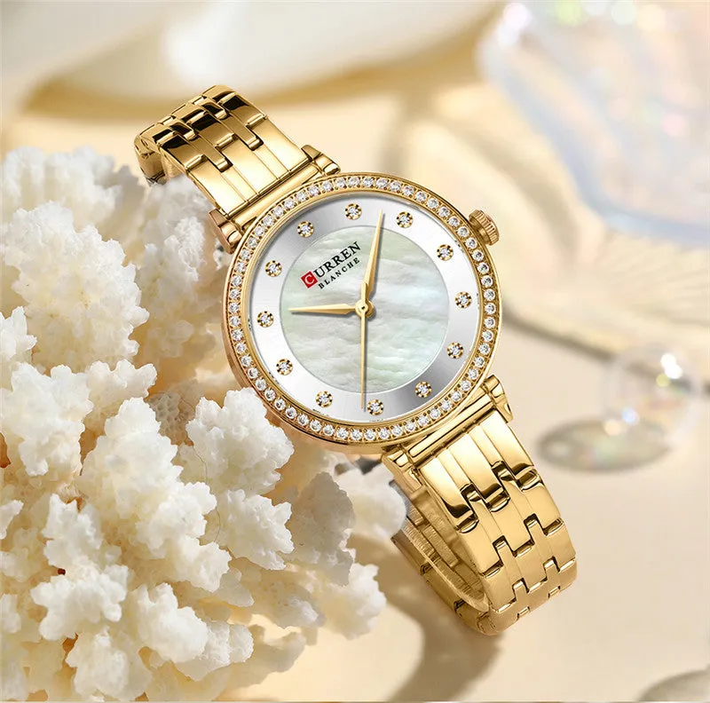 CURREN Original Brand Stainless Steel Wrist Watch For Women With Brand (Box & Bag)-9087