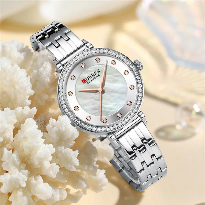 CURREN Original Brand Stainless Steel Wrist Watch For Women With Brand (Box & Bag)-9087