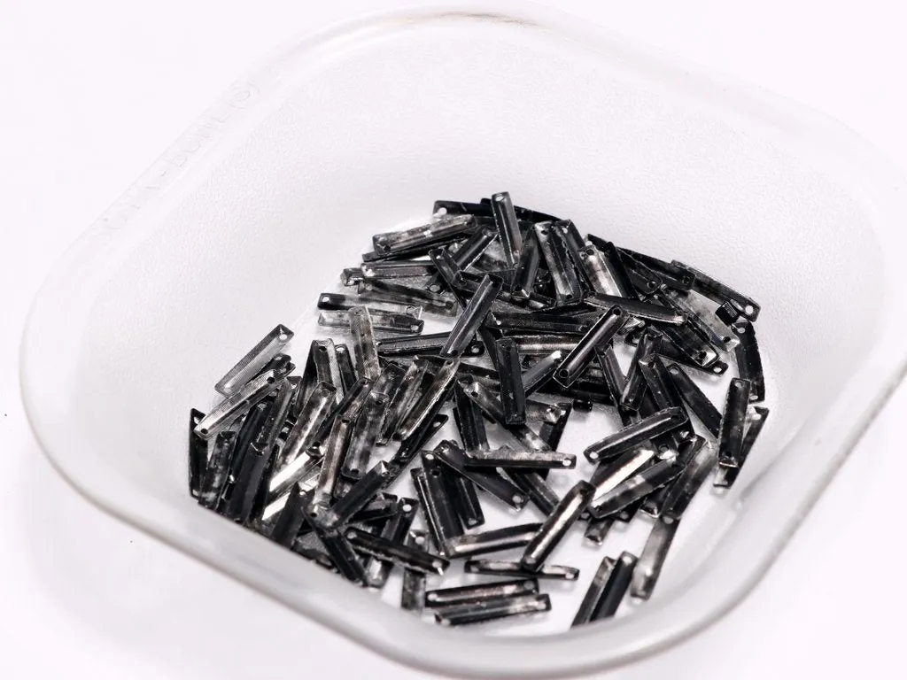 Dark Gray Two Hole Rectangular Plastic Sequins