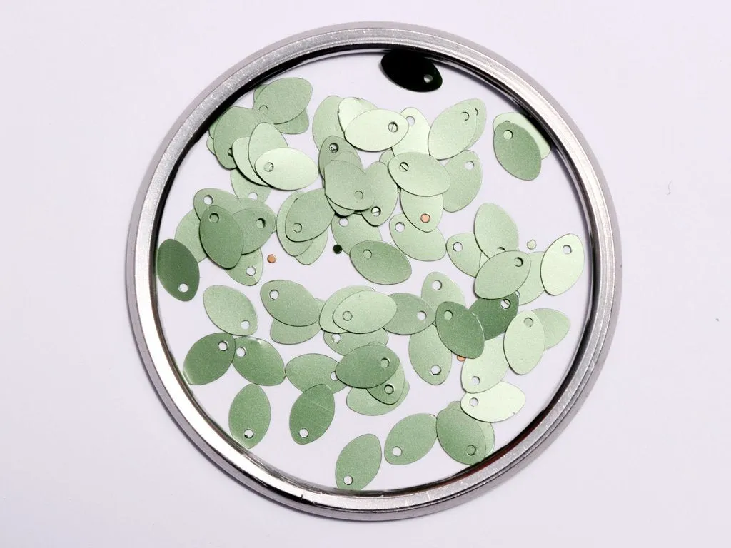 Dark Green Opaque Oval Plastic Sequins(Wholesale)