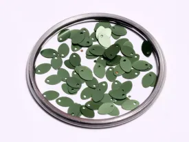 Dark Green Opaque Oval Plastic Sequins(Wholesale)
