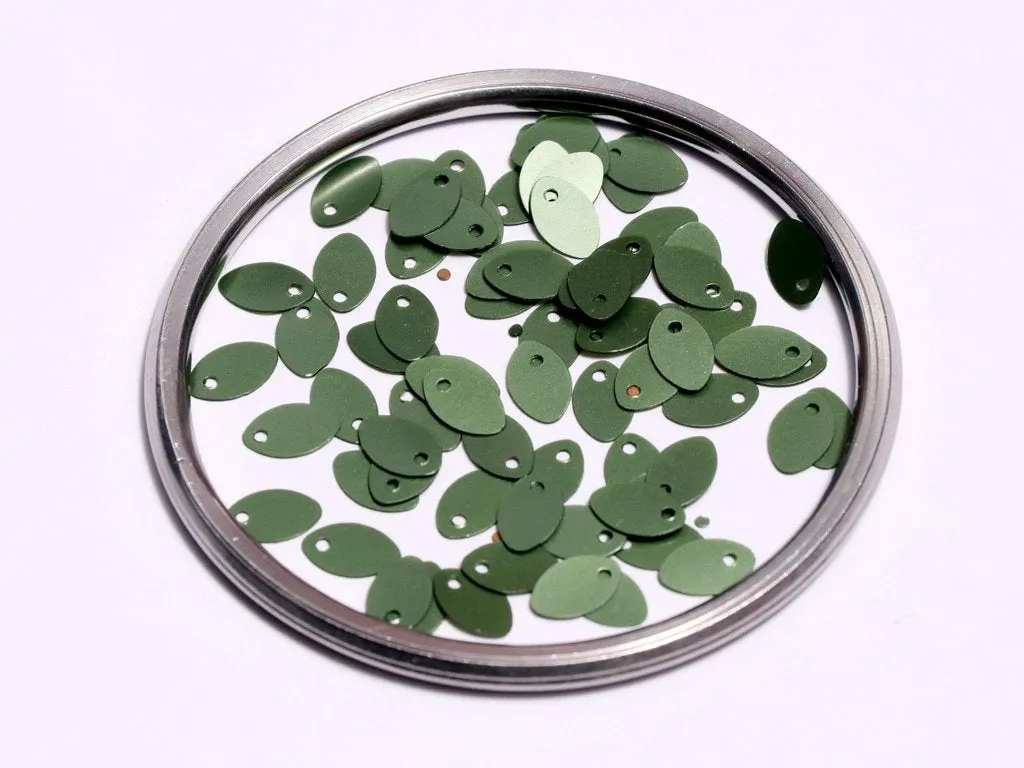 Dark Green Opaque Oval Plastic Sequins(Wholesale)