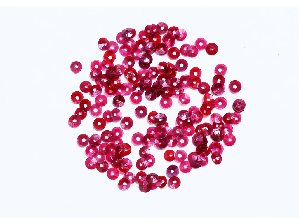 Dark Pink Centre Hole Bowl Plastic Sequins- 5 mm