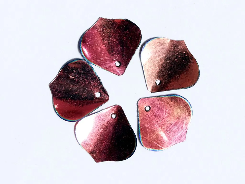 Dark Pink One Hole Designer Petal Plastic Sequins(Wholesale)