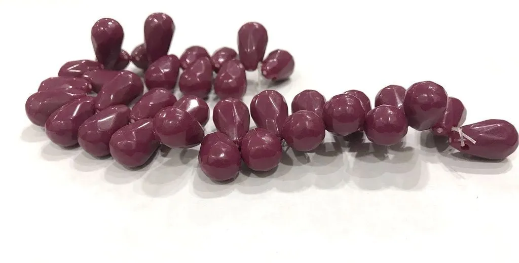 Dark Red Drop Plastic Beads