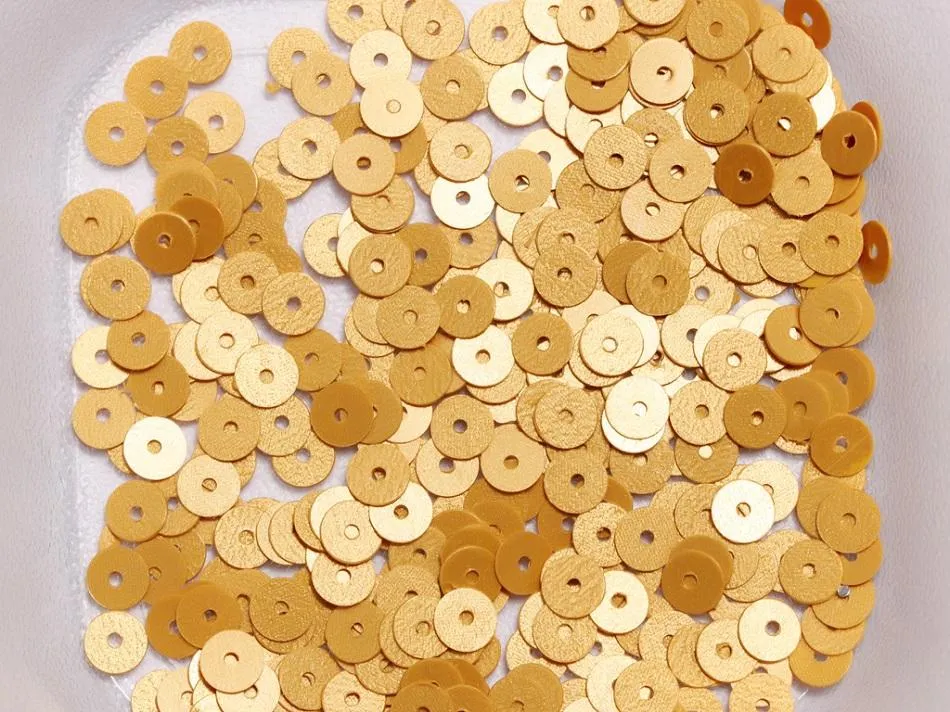 Golden Center Hole Circular Plastic Sequins