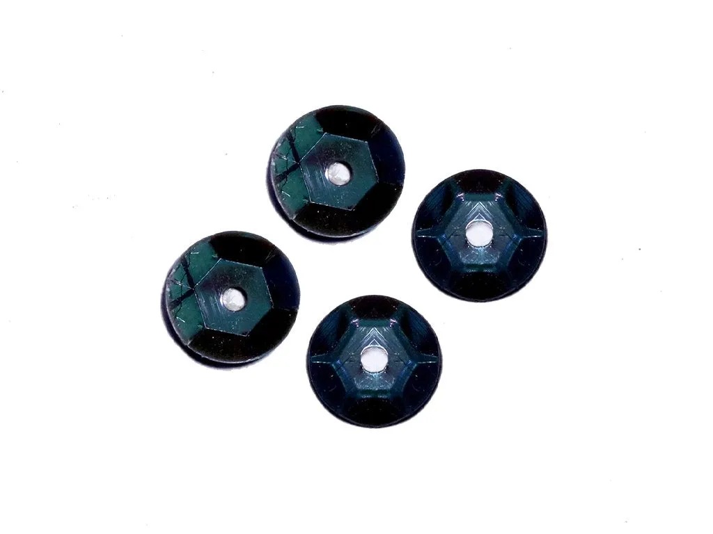 Gray Rainbow Centre Hole Flat Circular Plastic Sequins- 8 mm