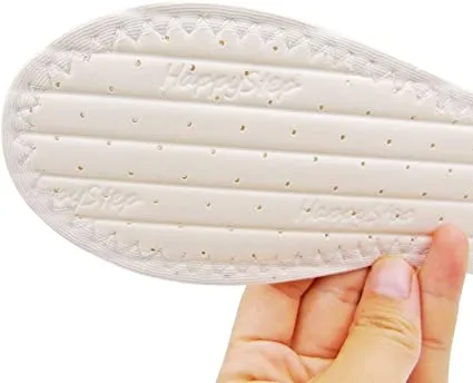 HappyStep 1 Pair Cotton Terry Barefoot Summer Insoles, Sweat Absorbent and Moisture Control | Black&White | Women