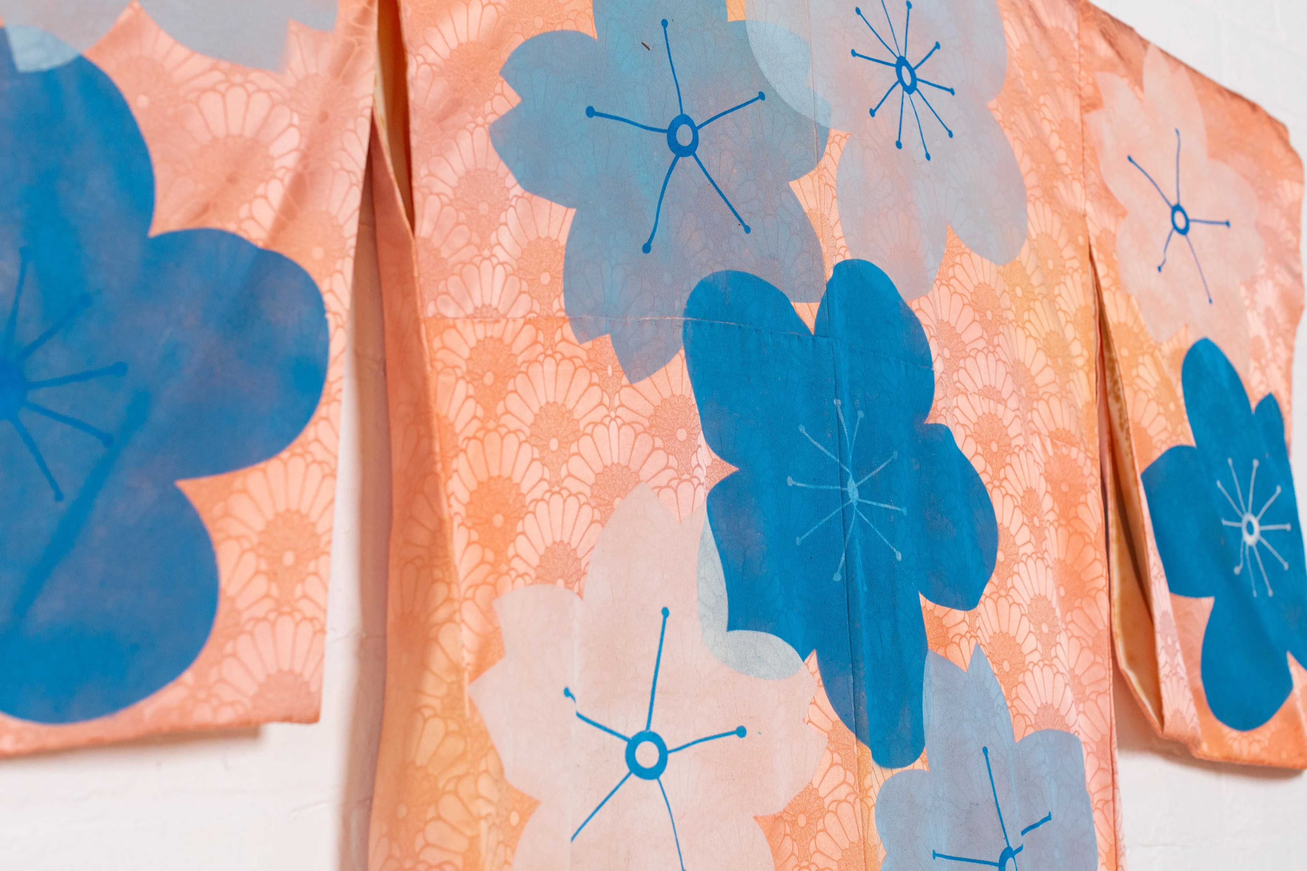 “It’s Spring Time” Reimagined Vintage Kimono - Kimono Zulu Artist Collaboration with Dandee Warhol