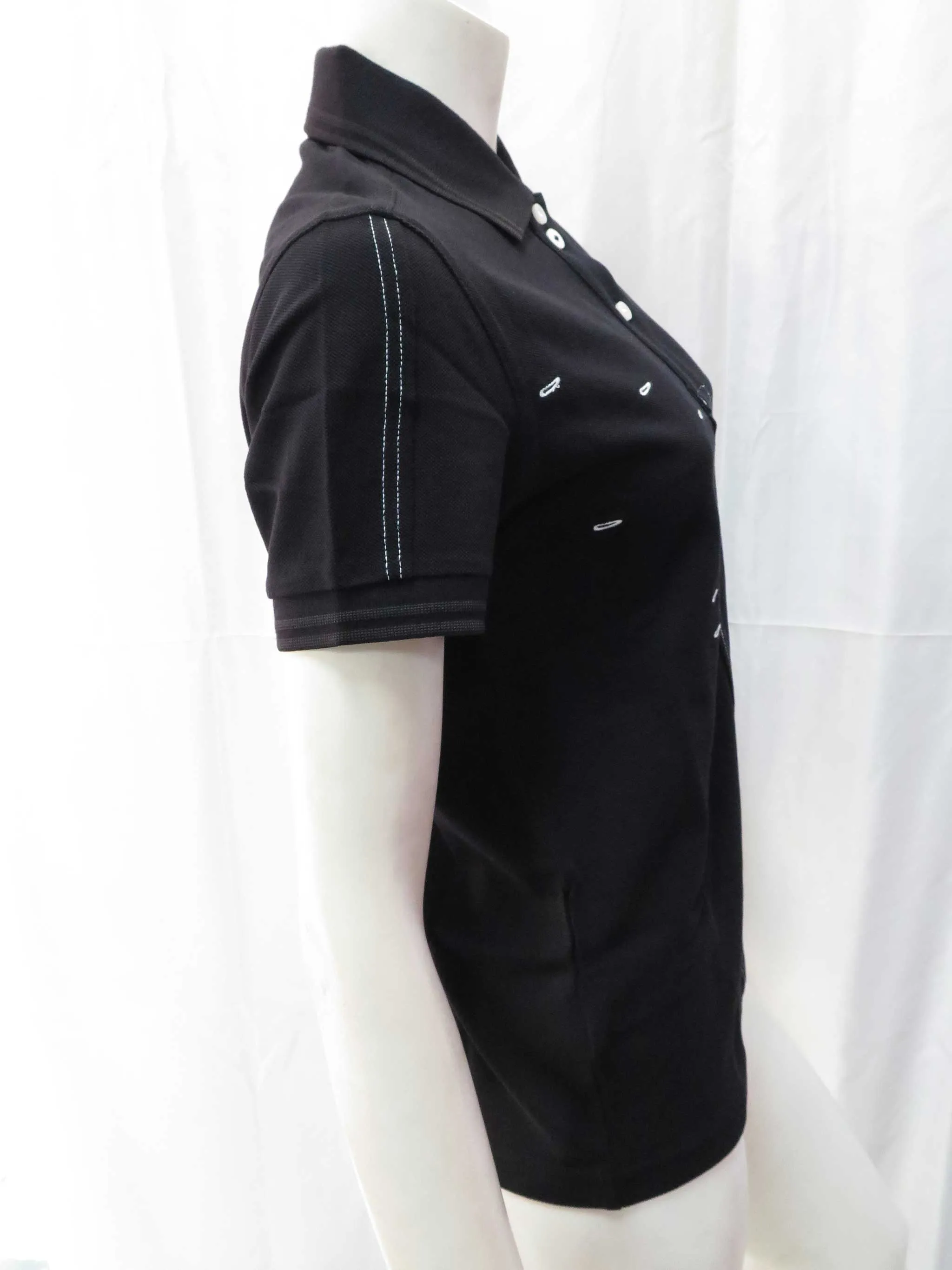 Le Kilt Ladies Black Cut & Sew Pique Shirt