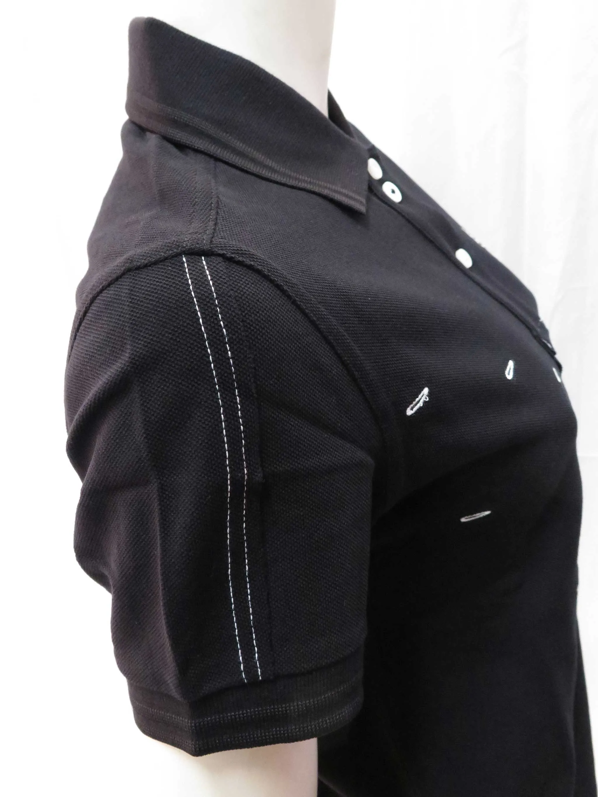 Le Kilt Ladies Black Cut & Sew Pique Shirt
