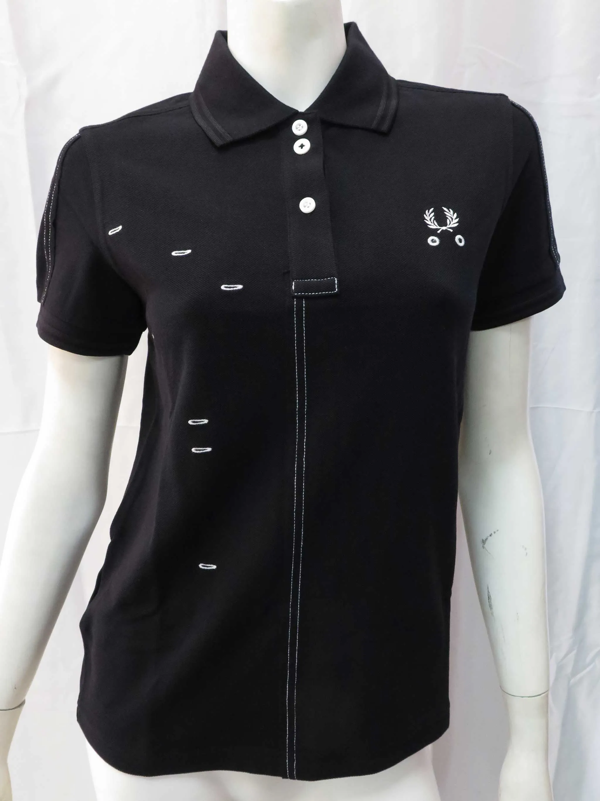 Le Kilt Ladies Black Cut & Sew Pique Shirt