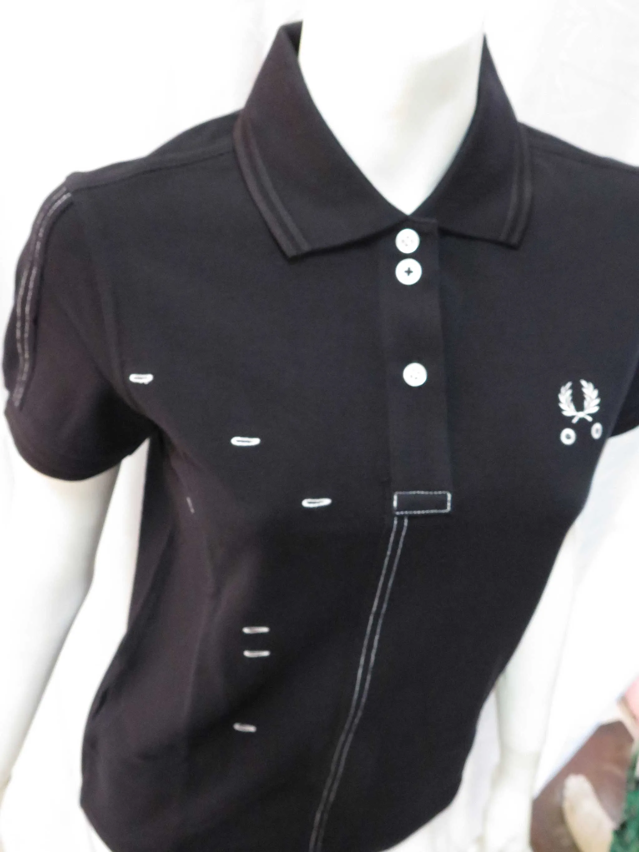Le Kilt Ladies Black Cut & Sew Pique Shirt