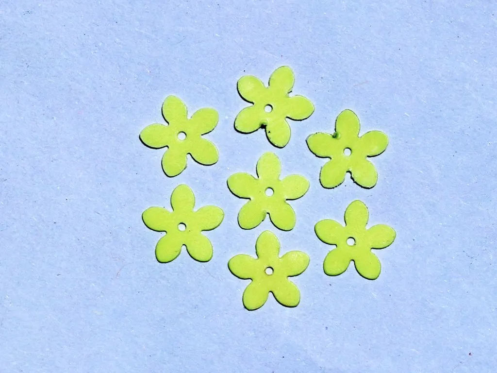 Lemon Yellow Centre Hole Flower Plastic Sequins- 10 mm(Wholesale)