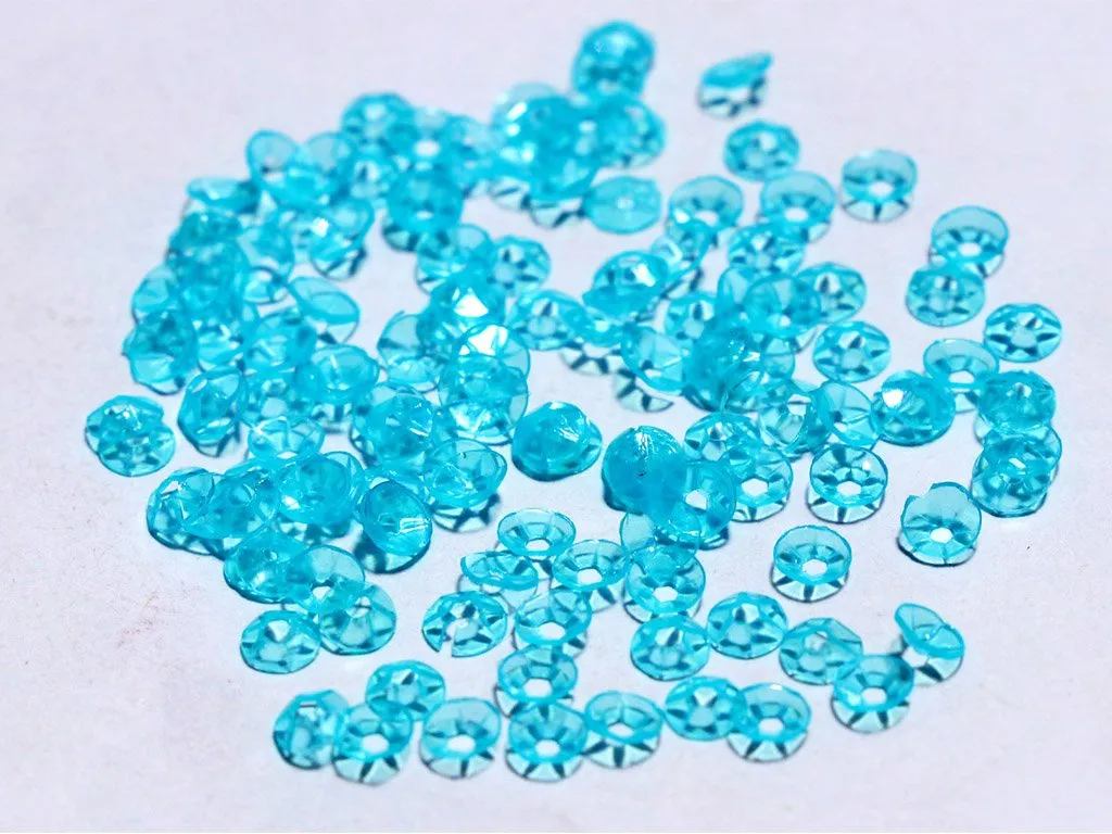 Light Blue Transparent Centre Hole Bowl Plastic Sequin- 5 mm(Wholesale)