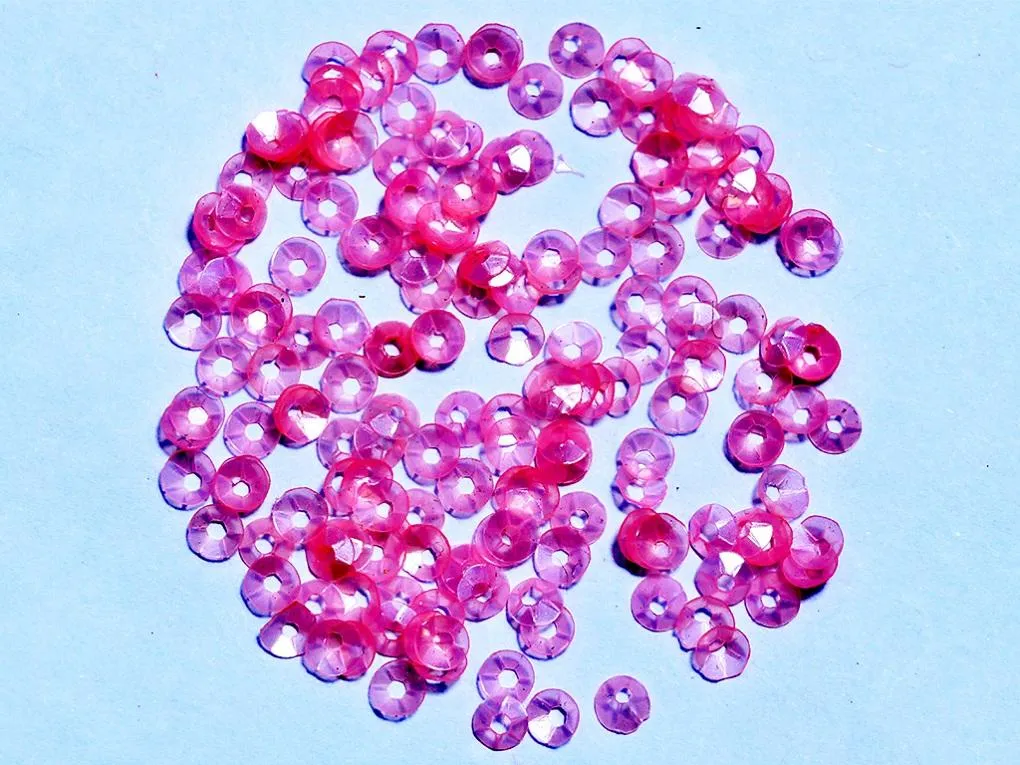 Light Pink Centre Hole Bowl Plastic Sequins- 4 mm(Wholesale)