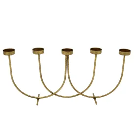 Metal 18" 5-Votive Candle Holde, Gold Leaf