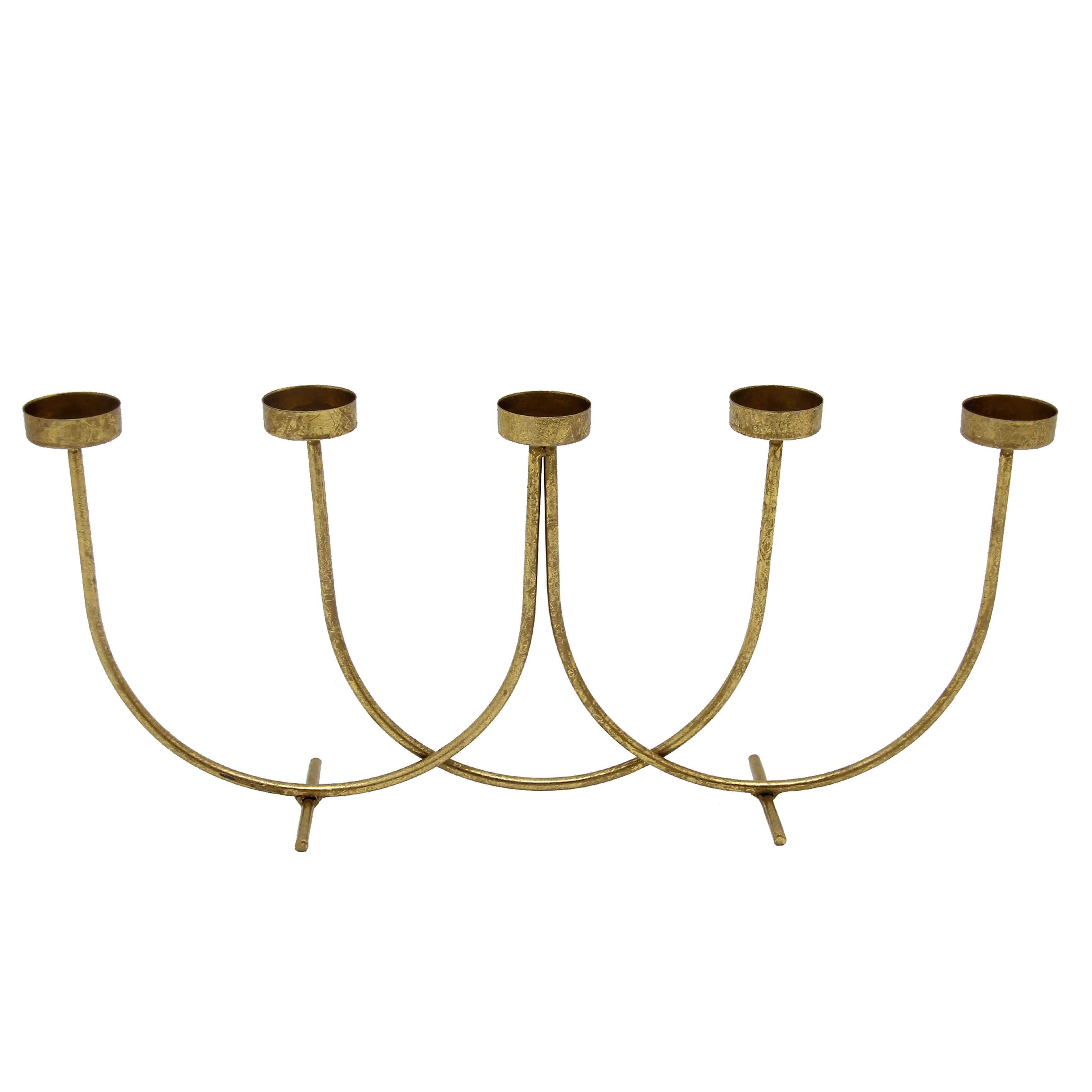 Metal 18" 5-Votive Candle Holde, Gold Leaf
