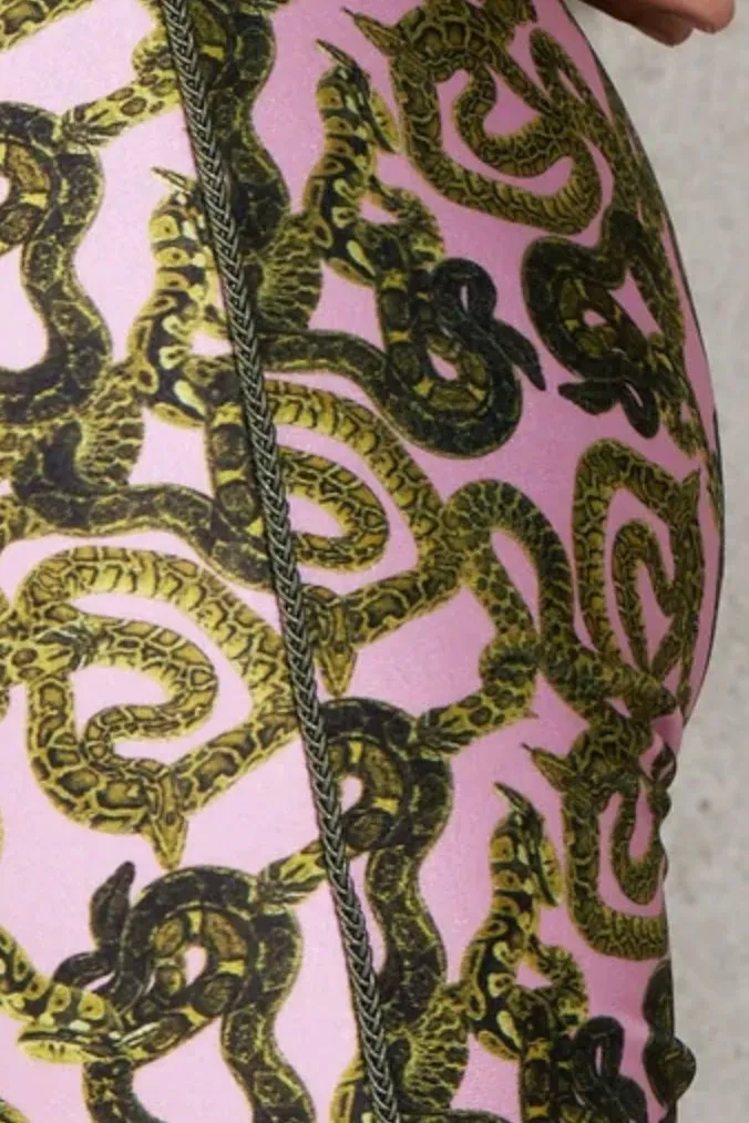 Monzlapur - Snake Print Biker Short: Bubblegum